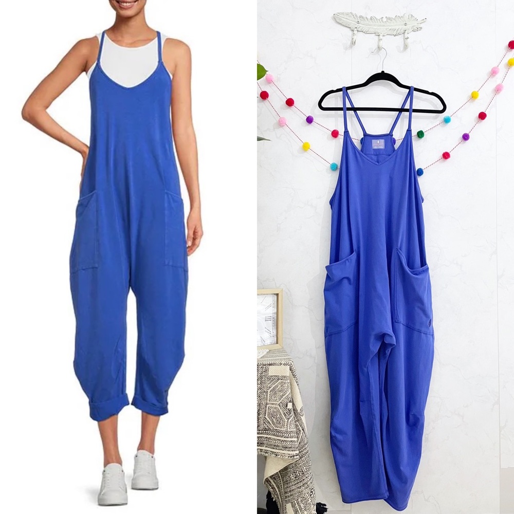Free People Movement SMALL Hot Shot Onesie Jumpsuit in Sapphire
